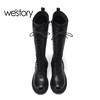 westory2022年秋冬新款黑色长靴交叉系带显瘦骑士靴82521 商品缩略图4
