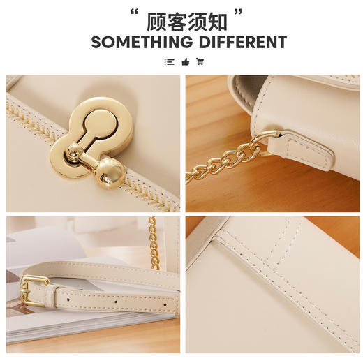 【立减30元】Safiya/索菲娅牛皮包包2022新款链条包单肩包女式斜挎包女包 SF953007Y 商品图6