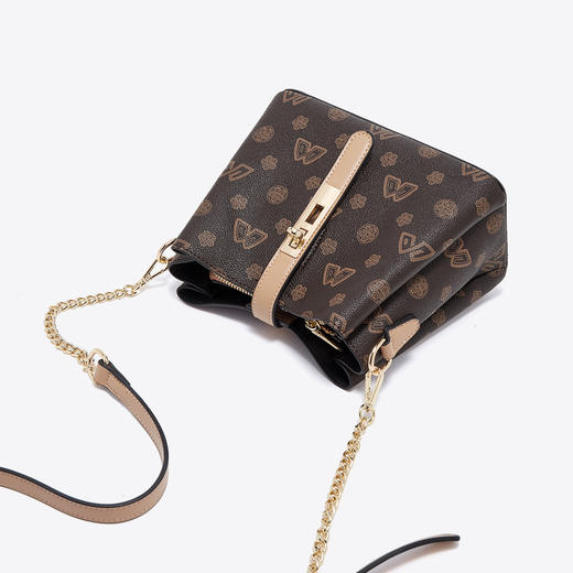 【预热双12】Safiya/索菲娅包包2022新款复古印花水桶包单肩包女式斜挎包女包 SF9158006Y 商品图9