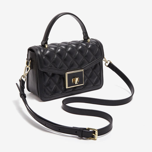 【包包专区】Safiya/索菲娅二层牛皮2022新款手提包菱格包单肩包女斜挎包女包 SF953017Y 商品图2