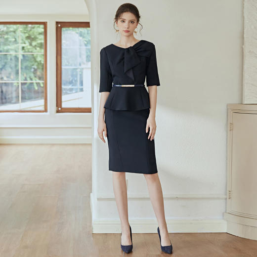 艾尚臣夏季医美工作服高端气质正装连衣裙送腰带 商品图3