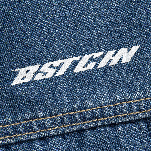 黛唯梵韩路新港风男装 直筒宽松牛仔裤男秋新款拼接潮牌水洗复古长裤子 商品图3