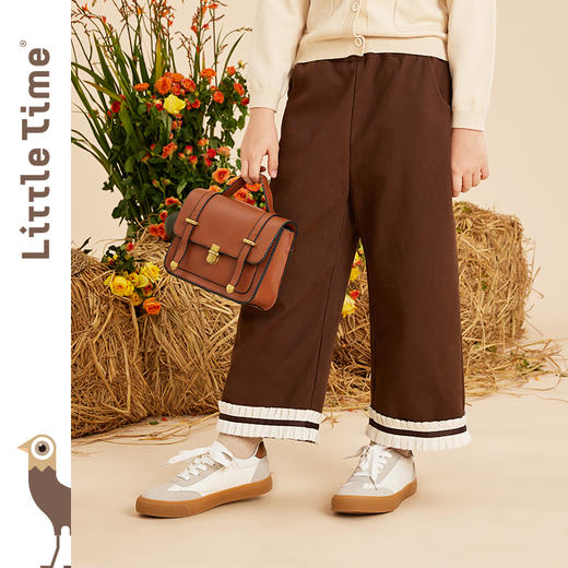 littletime女童法式宽松休闲裤秋冬2022新款韩版儿童加厚九分裤子 商品图2