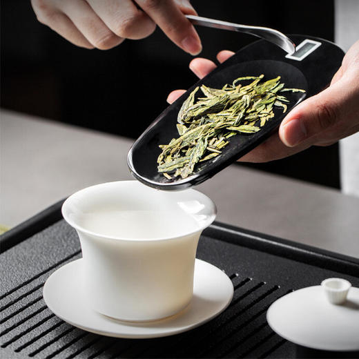 电子茶则茶具配件散茶称茶荷小测量无量智能重量液晶显示量茶称 液晶屏显示重量茶则（白色）E2d（瓷调） 商品图0