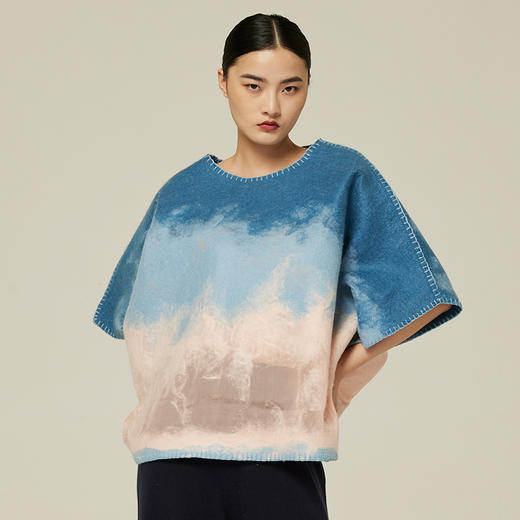 纯羊绒披肩女秋冬轻奢防风保暖围巾百搭桑蚕丝毛毡斗篷 SJF94W268W 商品图2