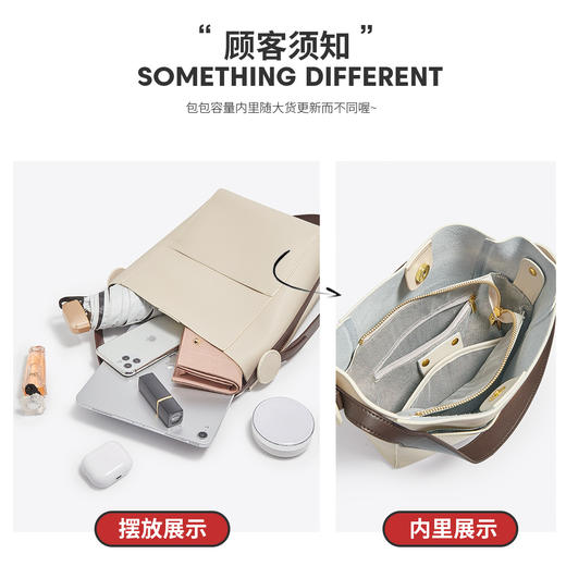 【年底清仓】Safiya/索菲娅二层牛皮2022新款水桶手提包单肩腋下包女斜挎包 SF900111Y 商品图6