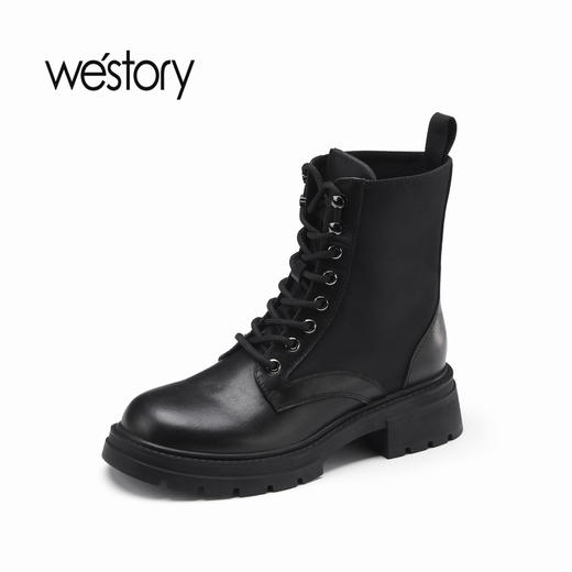 westory22年秋冬新款短靴小香风瘦瘦靴英伦马丁靴ins潮82571 商品图1