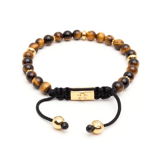 订购7周到｜Nialaya-Tiger Eye-男士 虎眼石 金珠 手链［美国设计师］ 商品图1