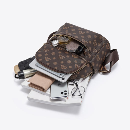 Safiya/索菲娅2022新款印花大容量书包女双肩背包双肩包女包 SF9111003Y 商品图9