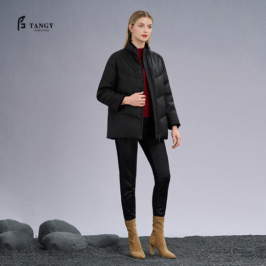 TANGY Collection/天意精品2022年秋冬新品大地呼唤系列莨绸香云纱鹅绒服 商品图0