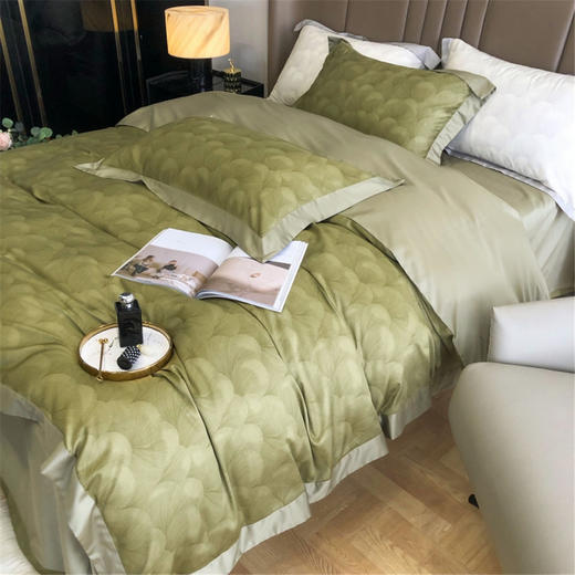 80支埃及长绒棉纯色床上用品复古轻奢四件套纯棉全棉被套床单 商品图1