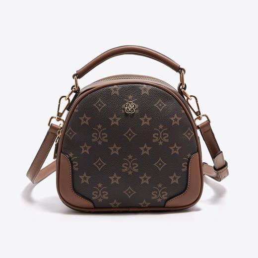 【立减30元】Safiya/索菲娅2022新款印花小圆包单肩包包女式斜挎包手提女包 SF9158014Y 商品图1