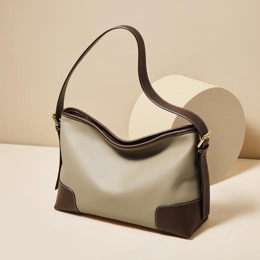 【直播特惠】Safiya/索菲娅2022新款头层牛皮手提包单肩包包女式斜挎包女包 SF9135015Y 商品图1