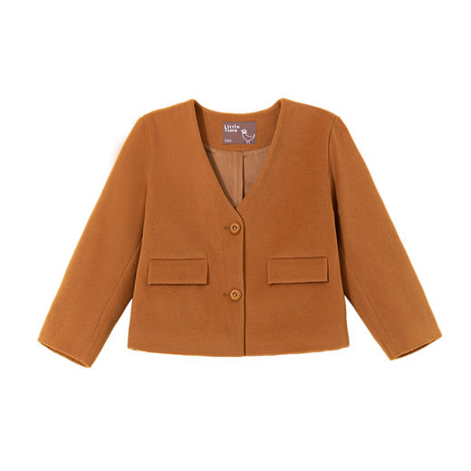 littletime女童小香风马甲外套两件套仿毛呢2022秋冬新款洋气套装 商品图4