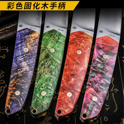汉道妖姬直刀固化木手柄SKD11三合钢 商品图6
