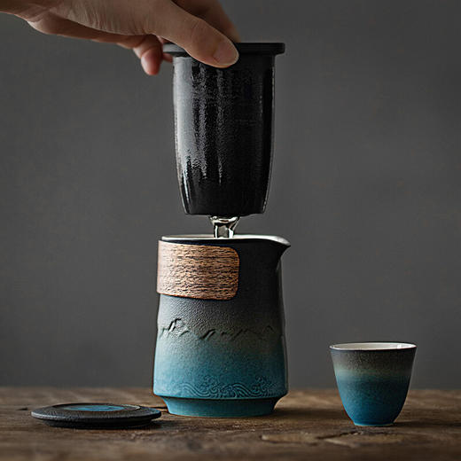 陶瓷意和快客杯防烫陶瓷一壶四杯便携式旅行功夫茶具套装简约 意和快客杯（不带茶叶罐）H2h 商品图5