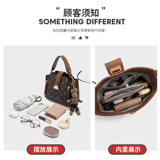 【立减30元】Safiya/索菲娅包包2022新款印花手提水桶包单肩包女式斜挎包女包 SF9140028Y 商品图5