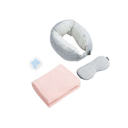 又见美物 旅行出差办公睡眠套装四件套 温凉双面颈枕眼罩披肩毯盖毯围巾收纳包 EB4Z01 商品图1