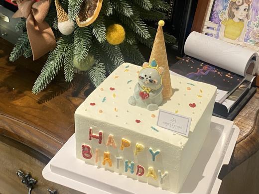 方形奶油霜小动物奶油蛋糕 商品图0