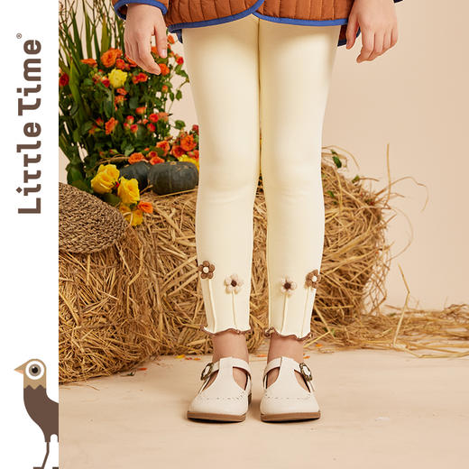 littletime女童打底裤2022秋季新款创意图形弹力休闲打底长裤外穿 商品图0