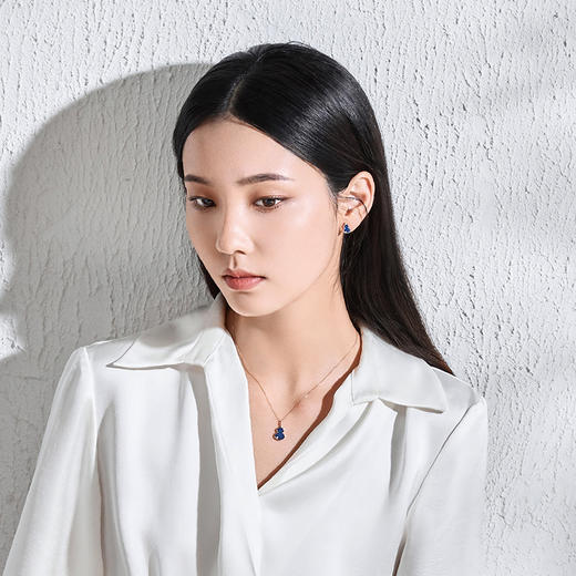 ［东方幸趣］18K玫瑰金青金石镶钻项坠#岱川 商品图2