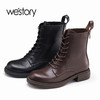 westory22年秋冬新款单靴马丁靴交叉绑带复古英伦风短靴82561 商品缩略图2