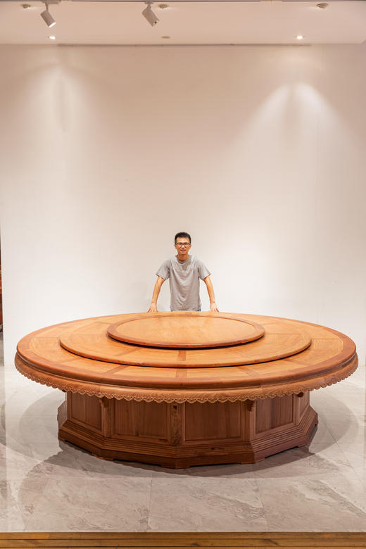 红桥红  家具严选  缅甸花梨(大果紫檀）  【320 花边底座圆餐桌】 商品图6