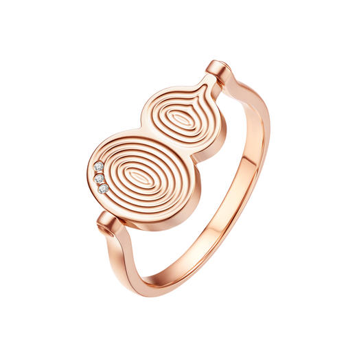 ［东方幸趣］18K玫瑰金青金石镶钻戒指#岱川 商品图1