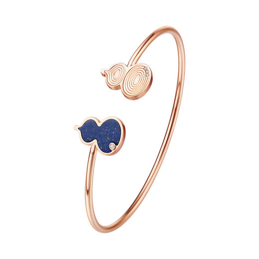 ［东方幸趣］18K玫瑰金青金石镶钻手镯#岱川 商品图0