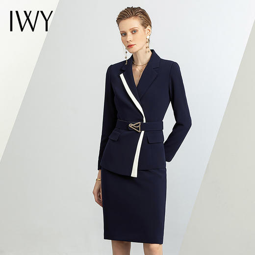 IWY/高级感拼色西装女主持人演讲服装高档售楼部工作服正装套裙CS1593 商品图2