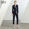 IWY藏青色休闲西装套装女夏高级感通勤长袖西服职业装气质女神范CP1593 商品缩略图4