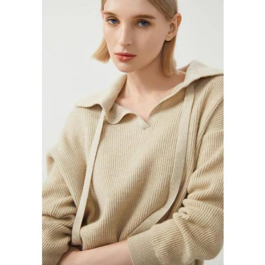 3楼珍贝夹丝翻领织带女衫 商品图2