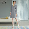 IWY/新款正式场合气质连衣裙秋装灰色职业装双排扣干练工作Q768 商品缩略图0