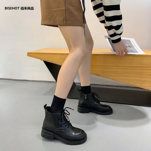 新品冬季加绒牛皮系带马丁靴846B25509 商品图3