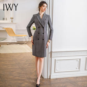 下午篇 西装连衣裙女秋冬新款高级感灰色气质主持人工作服正装裙子