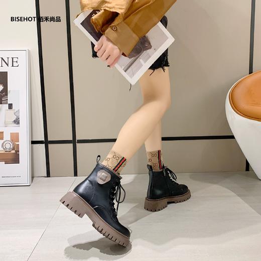 新品冬季加绒舒适百搭厚底马丁靴798B25559 商品图2