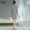 IWY/新款正式场合气质连衣裙秋装灰色职业装双排扣干练工作Q768 商品缩略图3