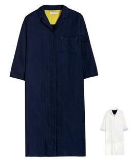 棉花糖三重纱素色带领长袖连衣裙 商品图0