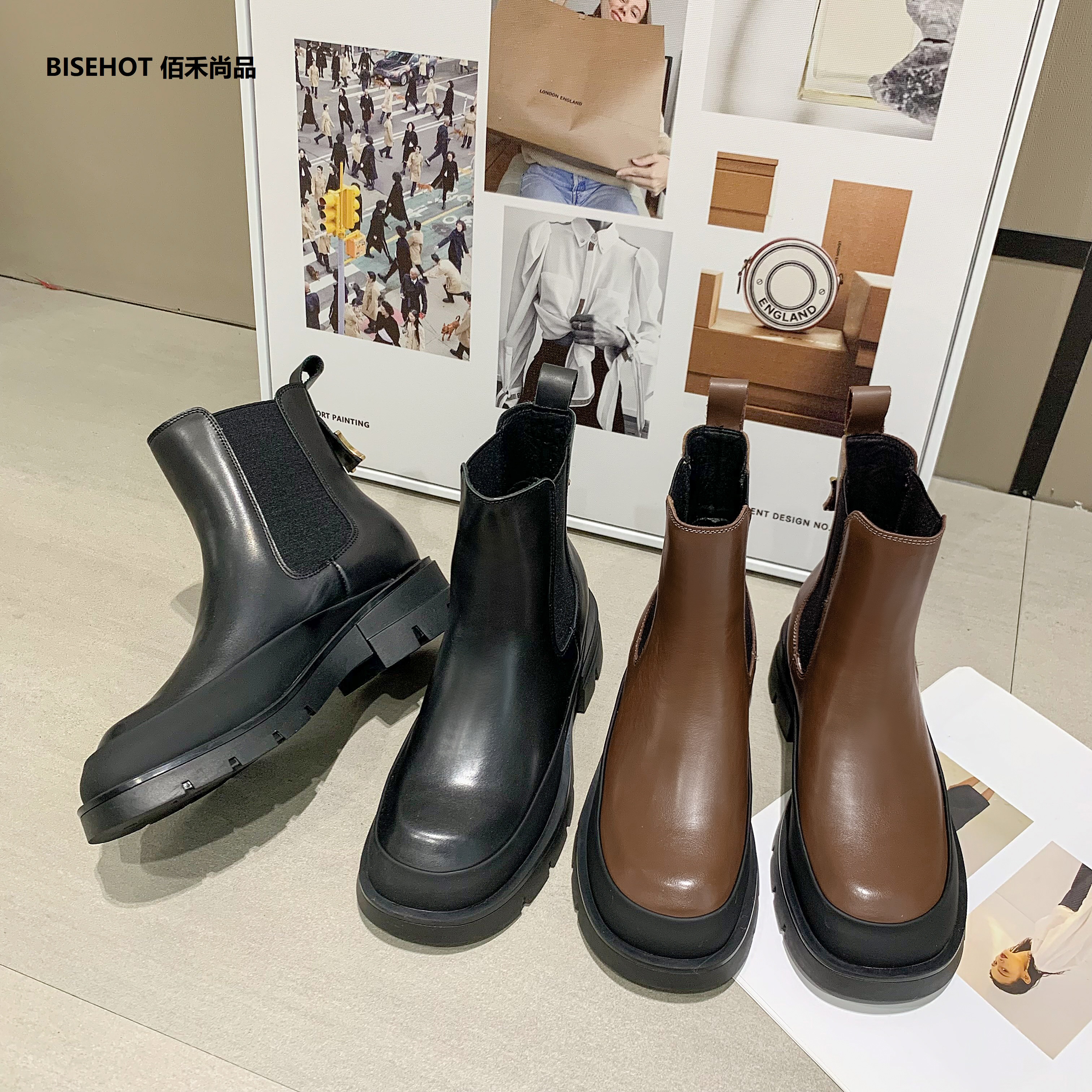 新品牛皮百搭舒适一脚蹬马丁靴846B25508（W）