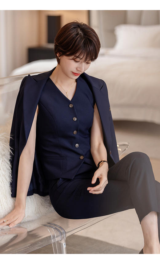 高端职业装西装套装女夏季薄款经理工装正装酒店前台气质工作服秋 商品图3