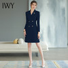 IWY/新款高端工作服职业气质女藏青色主持人上镜连衣裙美容院工作服Q768 商品缩略图3