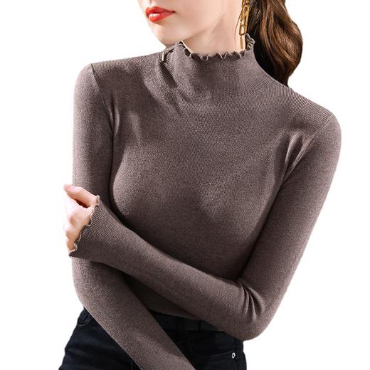 半高领针织打底衫，减龄木耳边套头保暖内搭上衣SG-I2D3137 商品图4