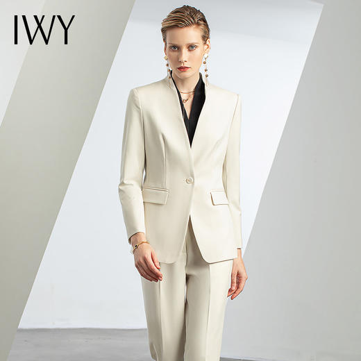 IWY/秋冬新款杏色西装套装女高端总经理职业套装女酒店前台接待工作装C11380+P11380 商品图1