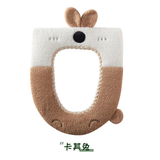 【加绒马桶坐垫】家用秋冬加厚保暖卡通马桶坐垫 可水洗手提坐便器垫圈背面防水 商品图4