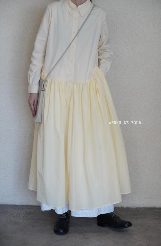 Ecole淡黄灰色法式学院风连衣裙 商品图8