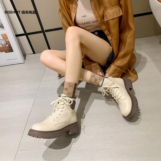 新品冬季加绒舒适百搭厚底马丁靴798B25559 商品图4