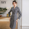 IWY/灰色人字纹呢子大衣冬新款羊毛外套中长款职业装工作服Q808 商品缩略图2