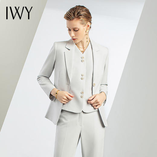 IWY/秋冬新款灰色西装马甲三件套女职业装韩版修身白领工作服正装CPM1587 商品图2