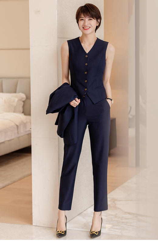 高端职业装西装套装女夏季薄款经理工装正装酒店前台气质工作服秋 商品图2