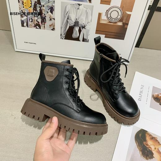 新品冬季加绒舒适百搭厚底马丁靴798B25559 商品图8